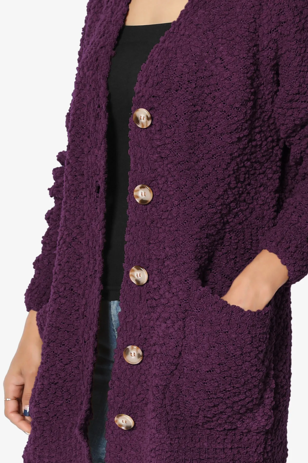 Barry Button Teddy Knit Sweater Cardigan