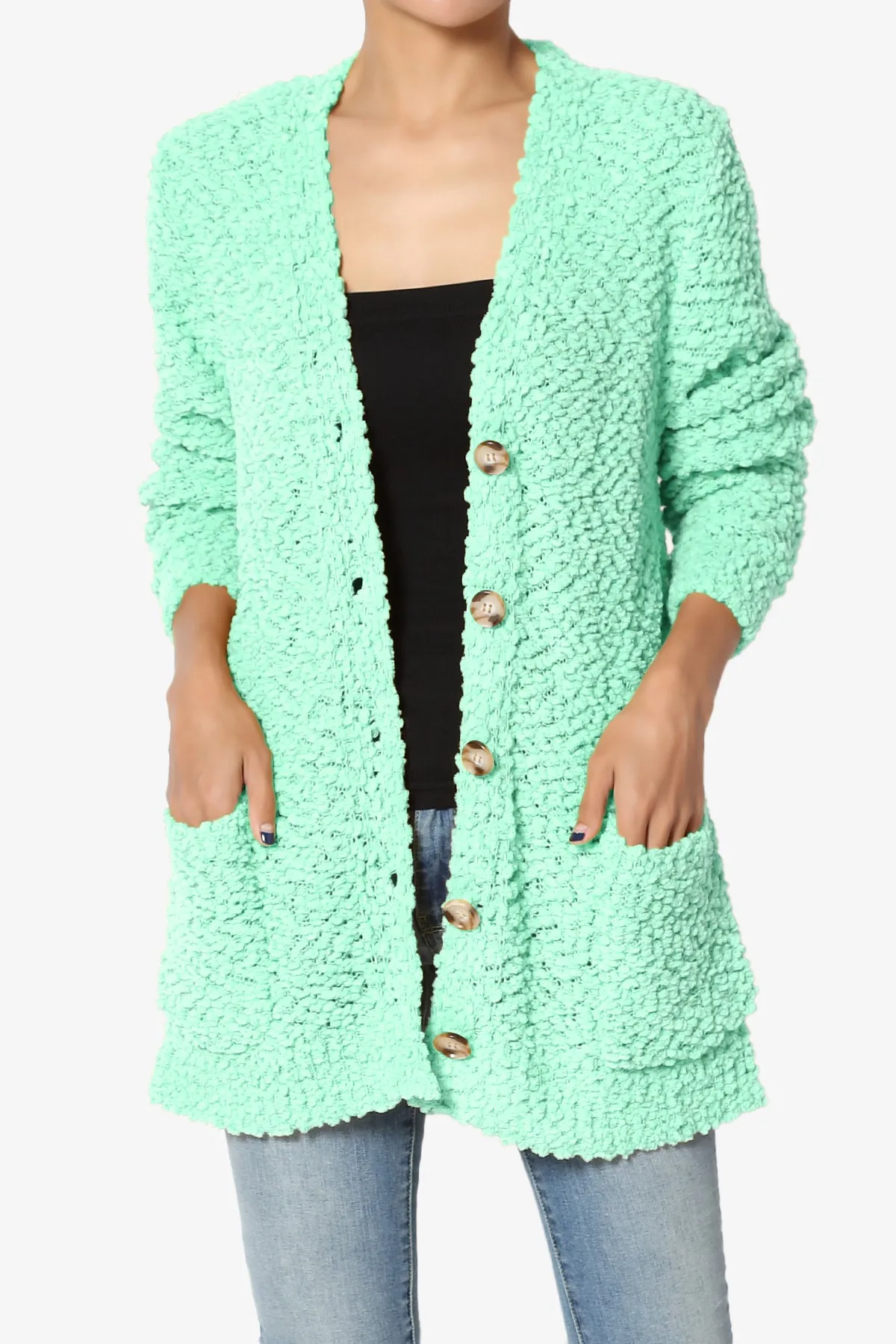 Barry Button Teddy Knit Sweater Cardigan