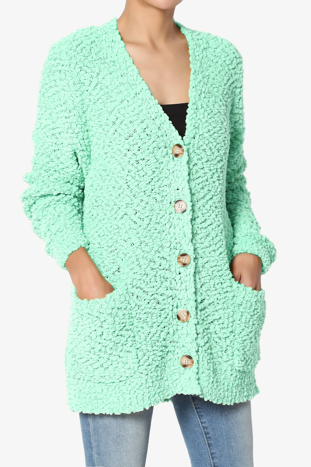 Barry Button Teddy Knit Sweater Cardigan