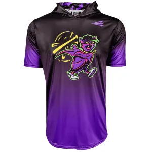 Bat Flips Baseball Pro Premier Short Sleeve Hoodie NEON