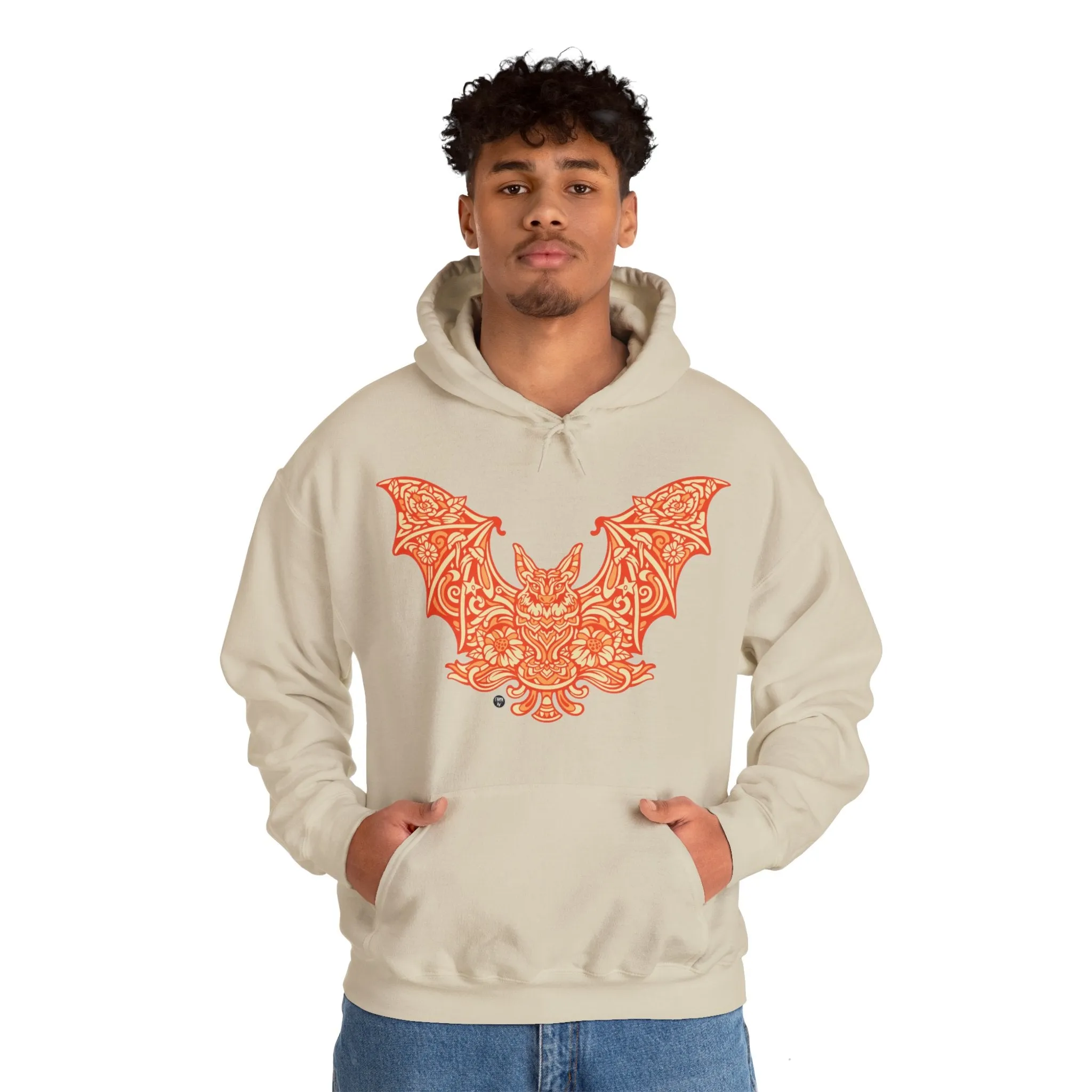 Batshroom Orange | Heavy Hooded Sweatshirt by Chaya Av