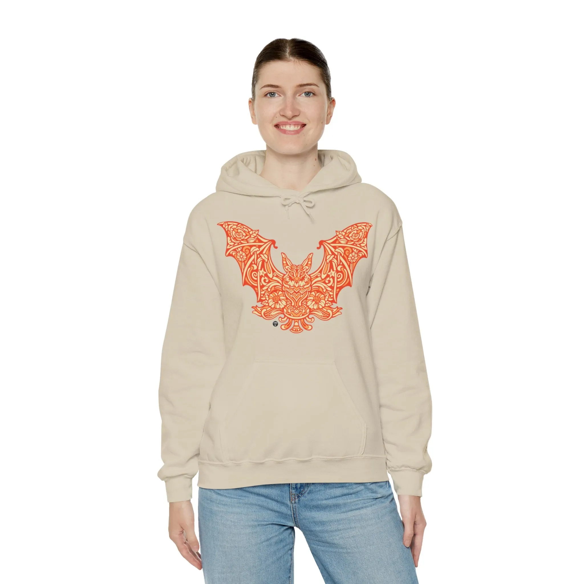 Batshroom Orange | Heavy Hooded Sweatshirt by Chaya Av