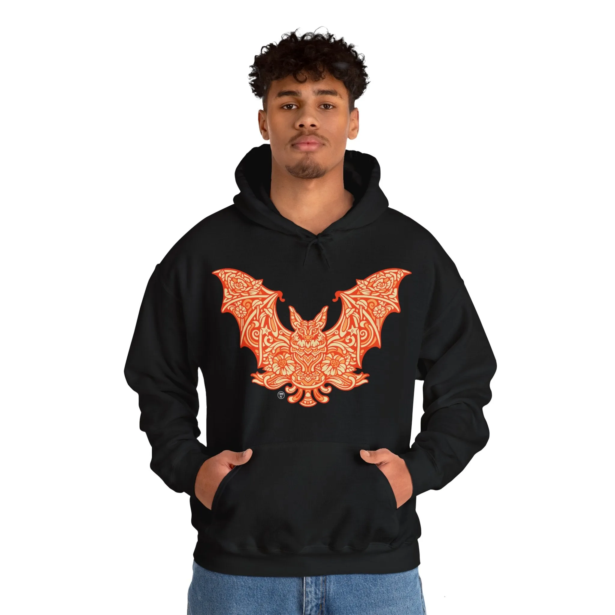 Batshroom Orange | Heavy Hooded Sweatshirt by Chaya Av