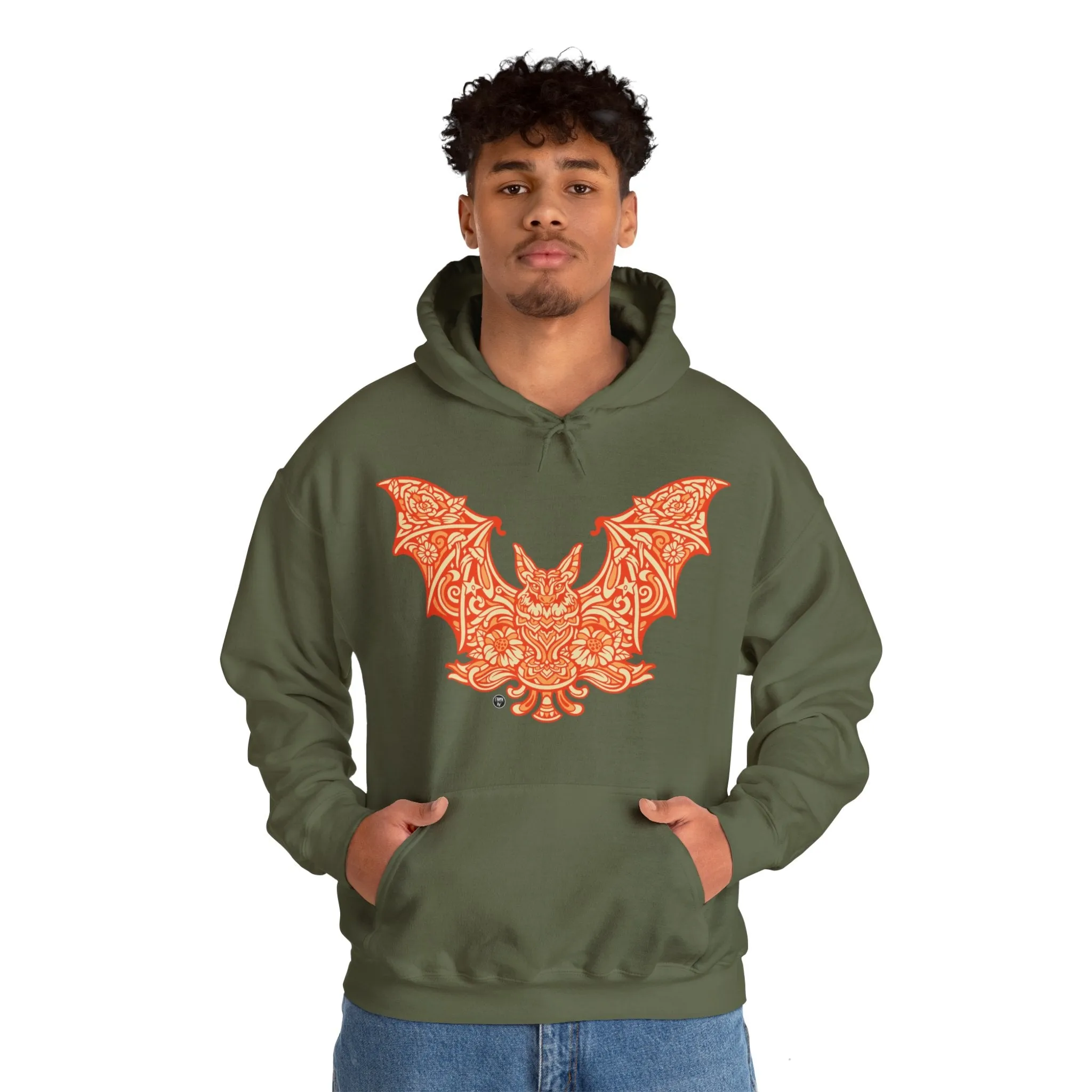 Batshroom Orange | Heavy Hooded Sweatshirt by Chaya Av