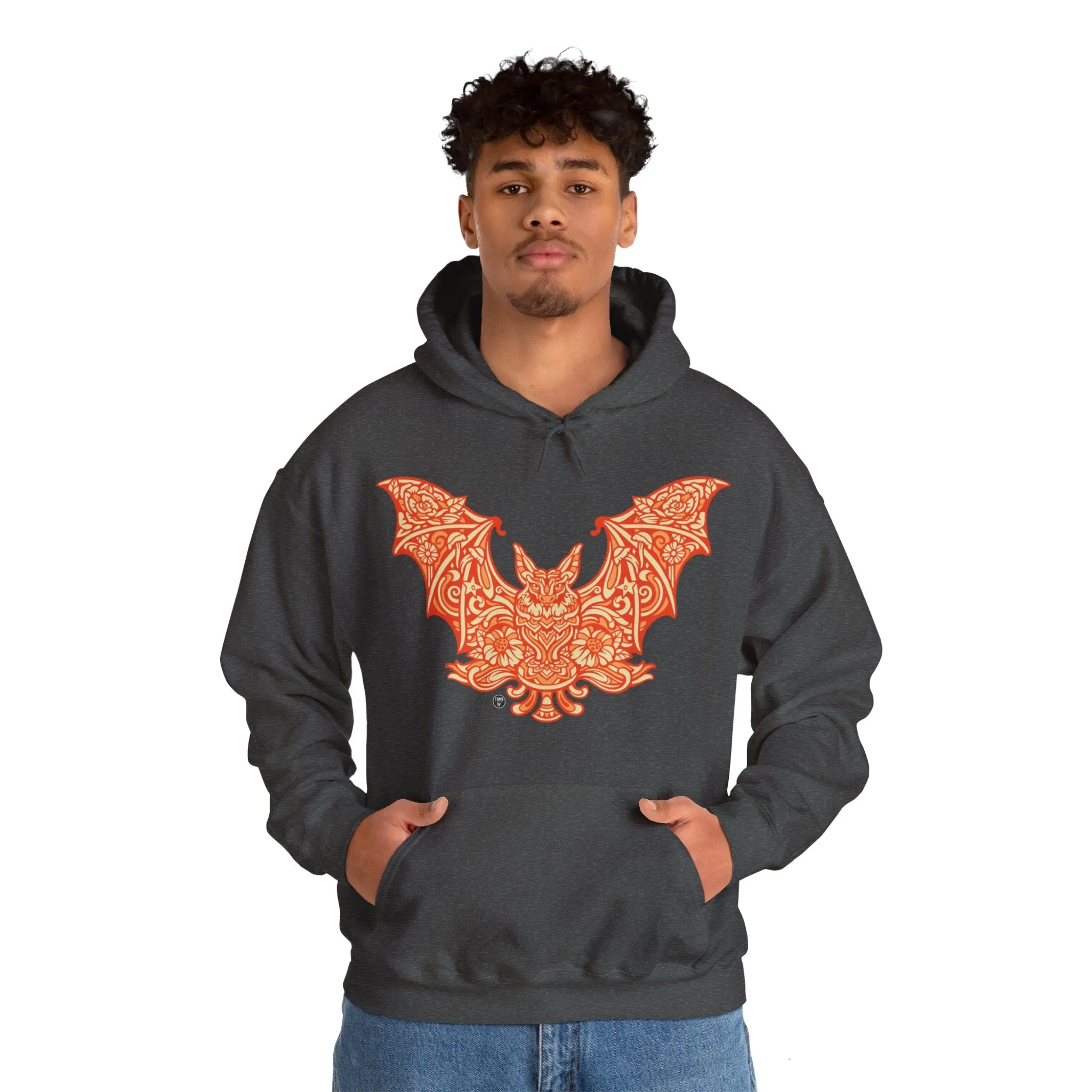 Batshroom Orange | Heavy Hooded Sweatshirt by Chaya Av
