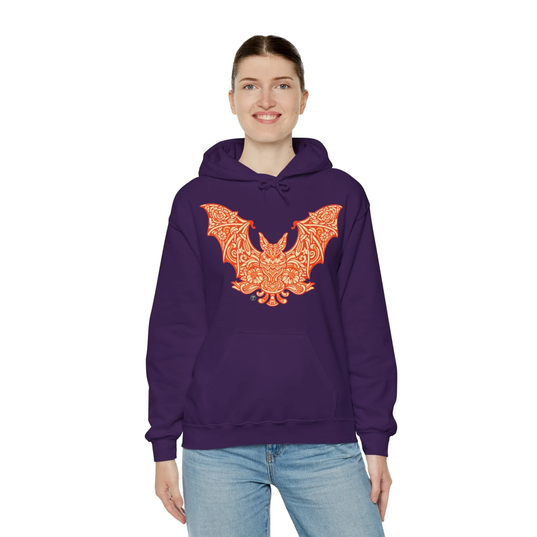 Batshroom Orange | Heavy Hooded Sweatshirt by Chaya Av