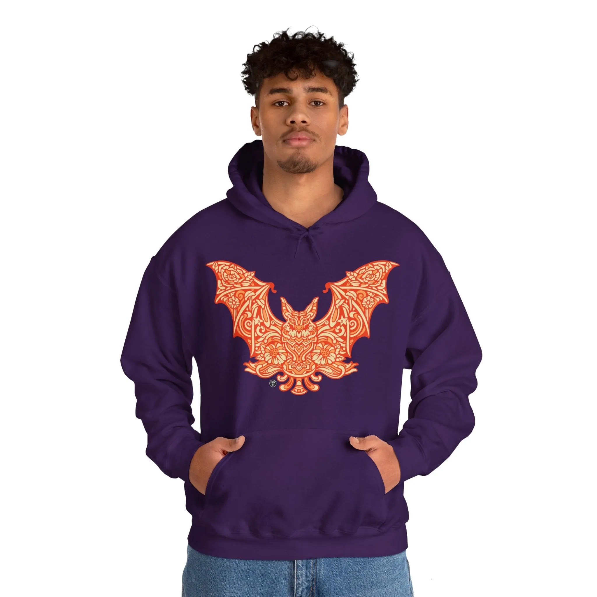 Batshroom Orange | Heavy Hooded Sweatshirt by Chaya Av