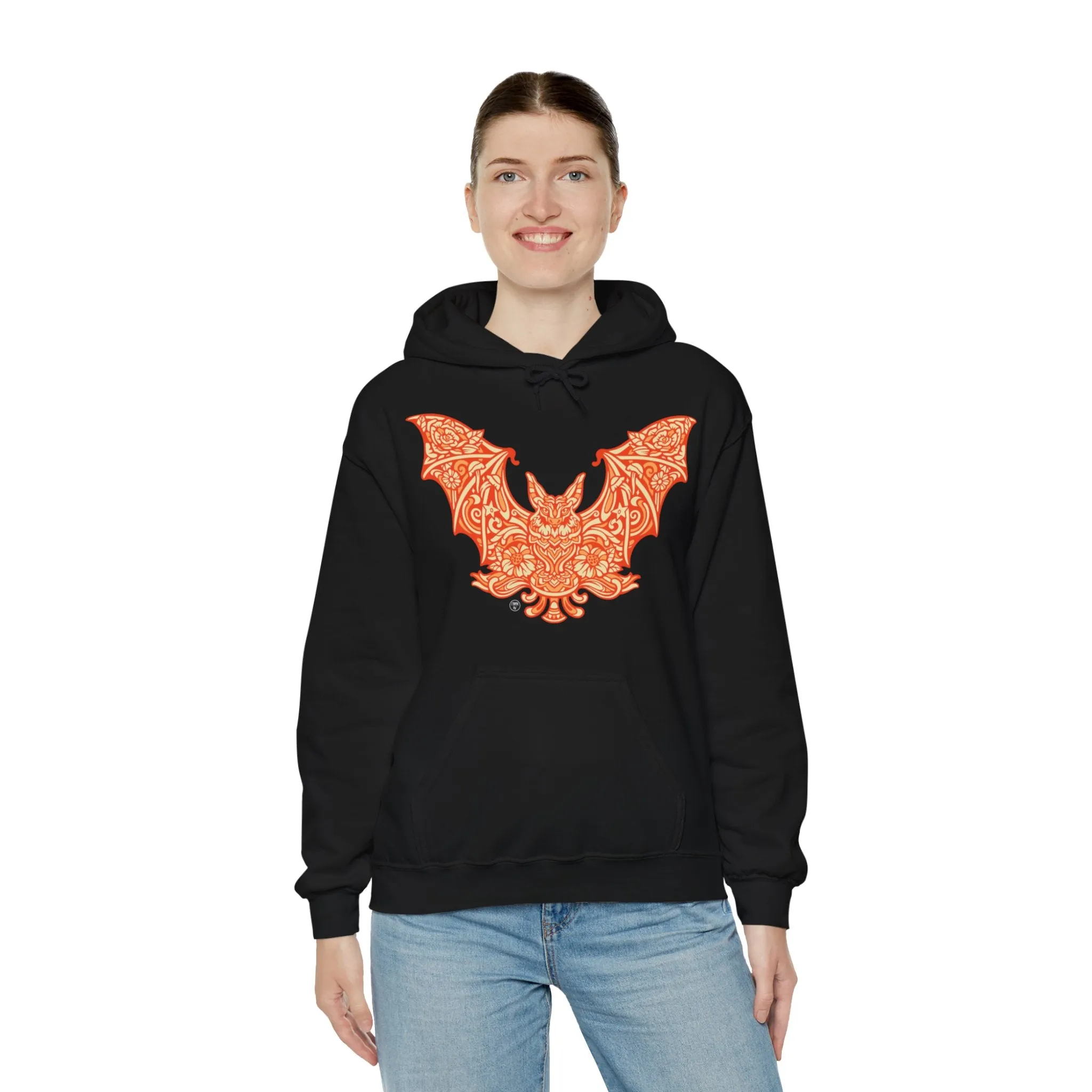 Batshroom Orange | Heavy Hooded Sweatshirt by Chaya Av