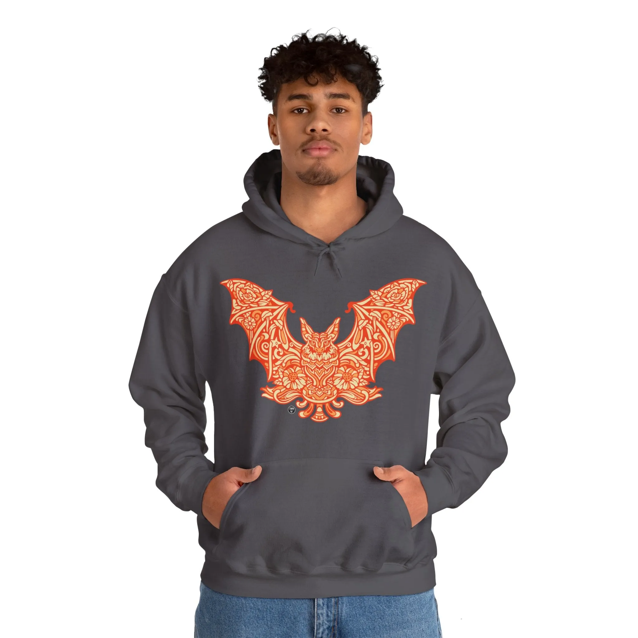 Batshroom Orange | Heavy Hooded Sweatshirt by Chaya Av