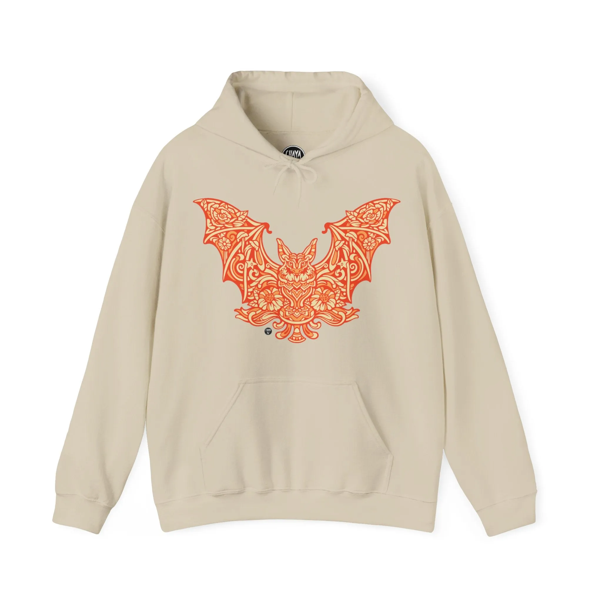 Batshroom Orange | Heavy Hooded Sweatshirt by Chaya Av