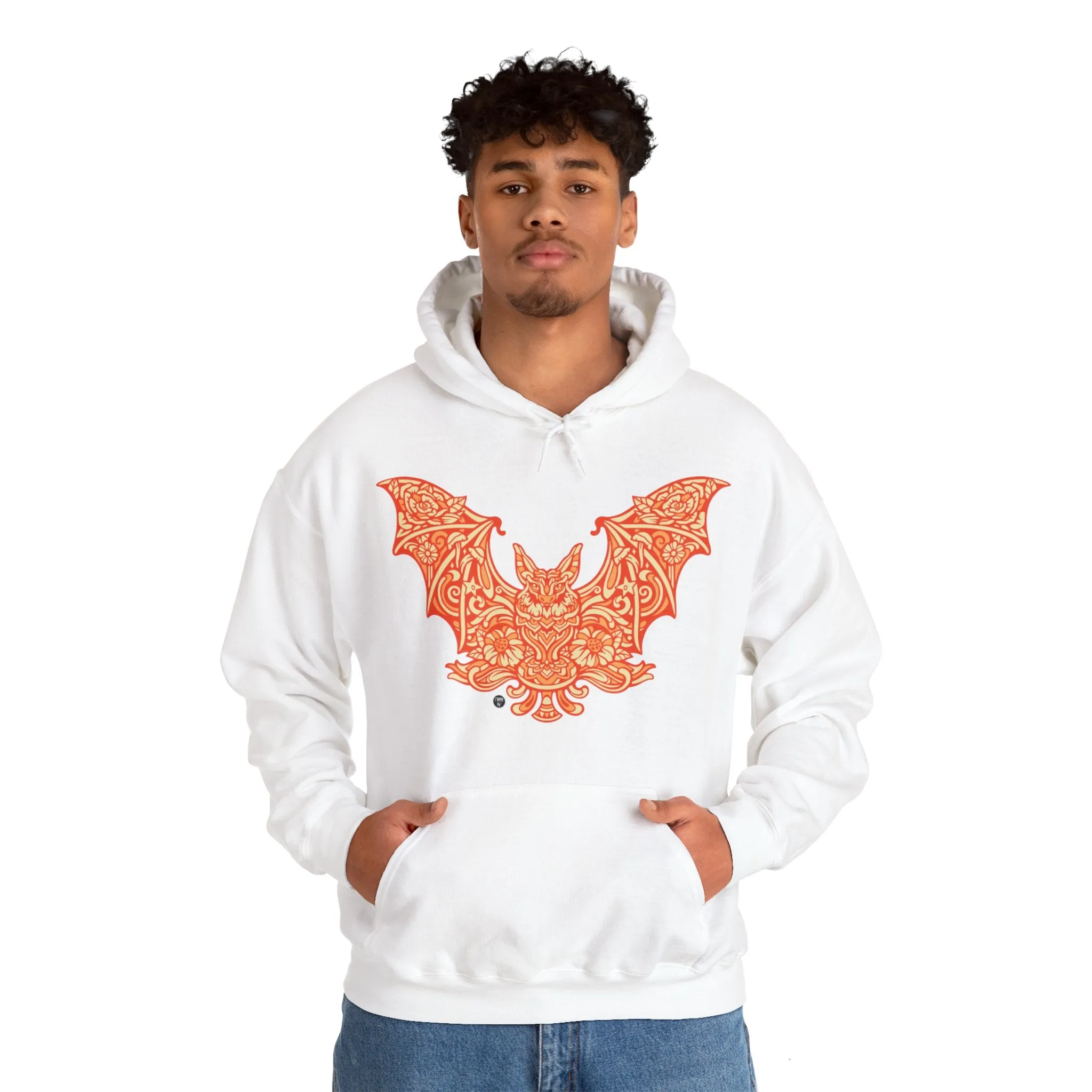 Batshroom Orange | Heavy Hooded Sweatshirt by Chaya Av