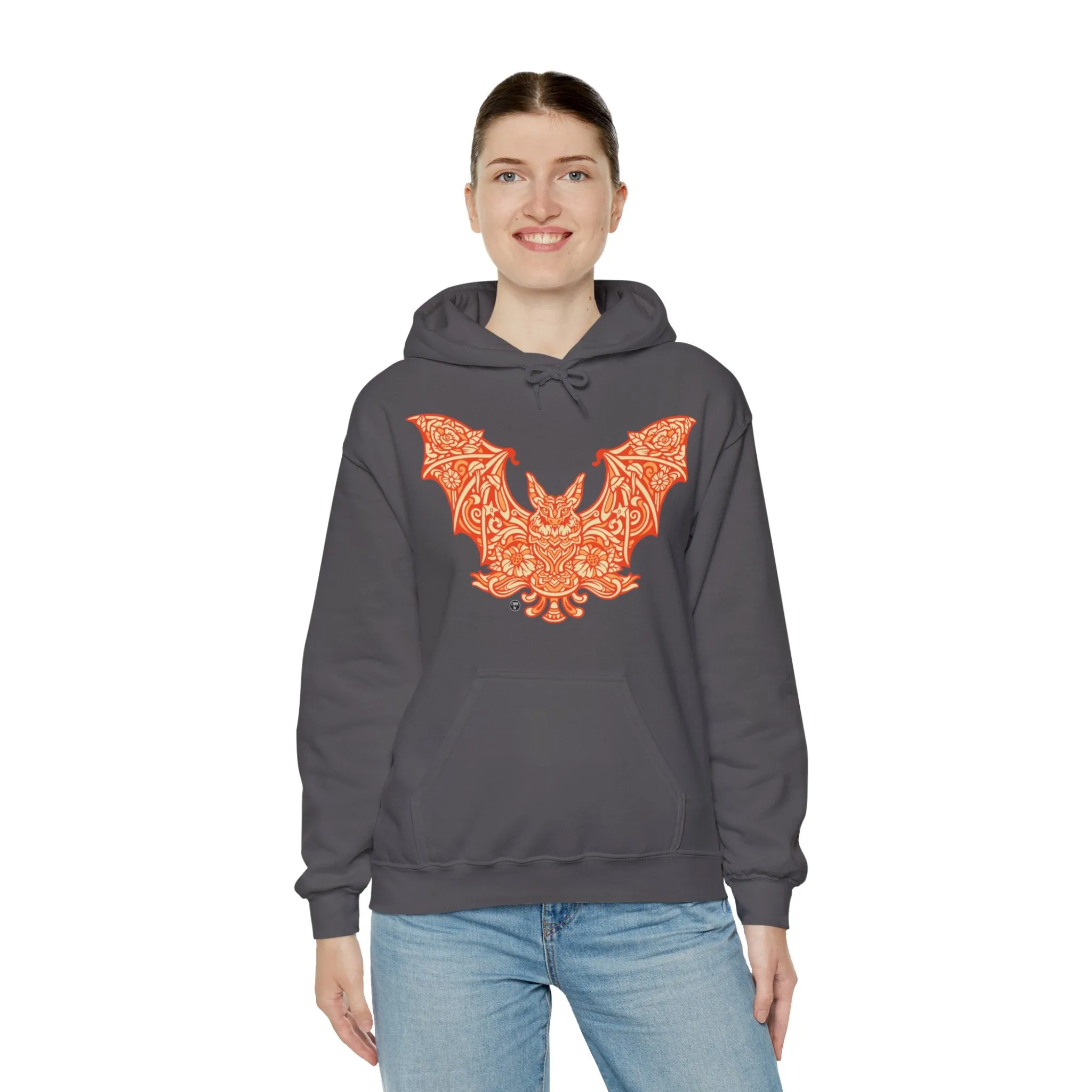 Batshroom Orange | Heavy Hooded Sweatshirt by Chaya Av
