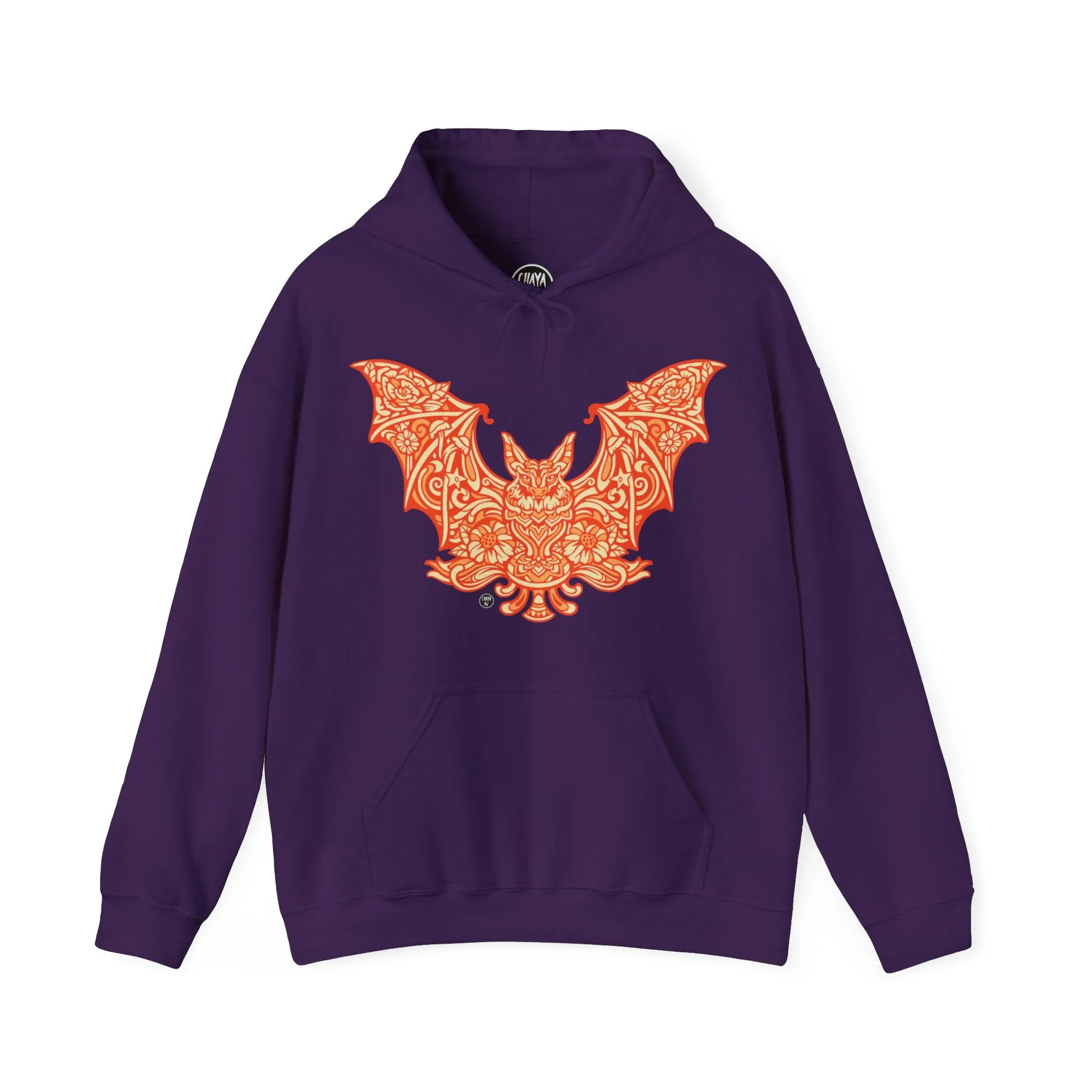 Batshroom Orange | Heavy Hooded Sweatshirt by Chaya Av