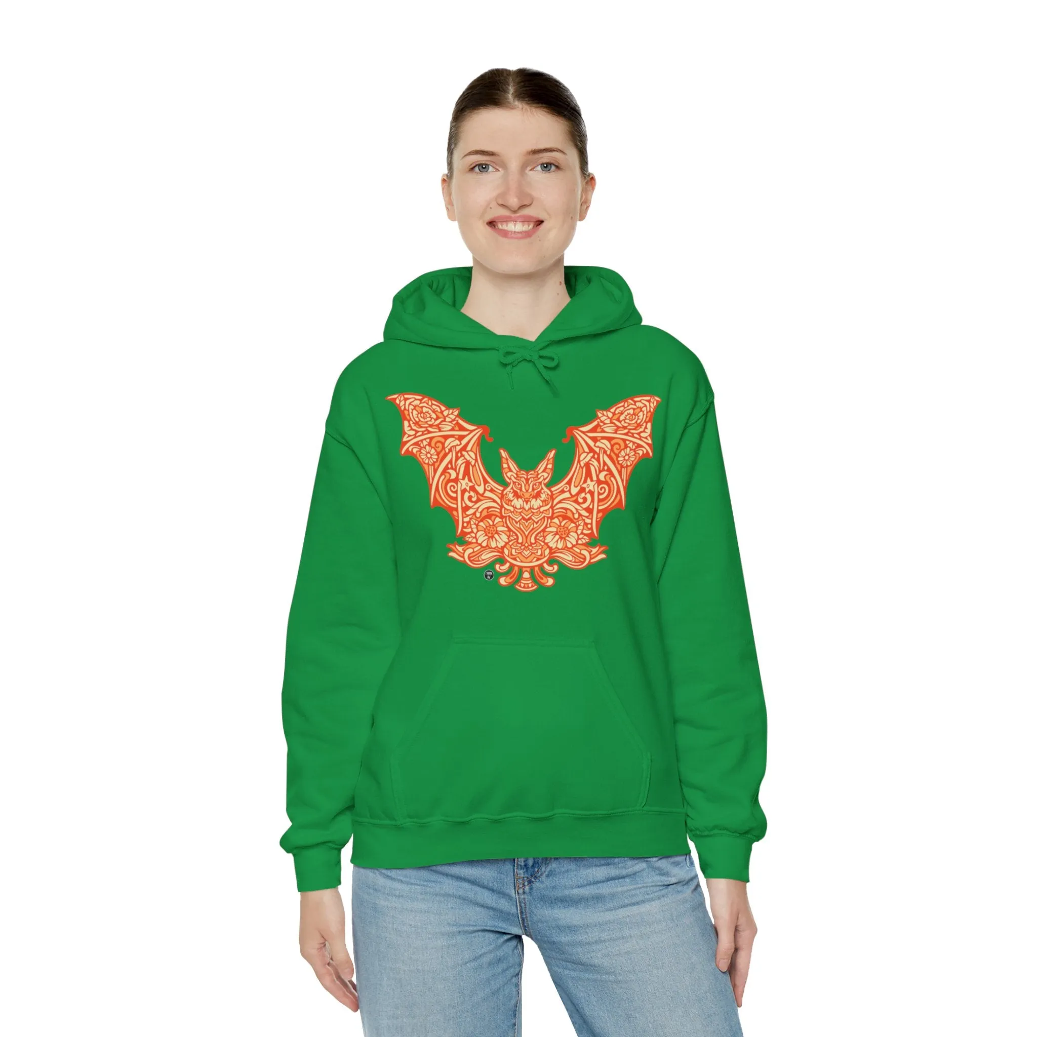 Batshroom Orange | Heavy Hooded Sweatshirt by Chaya Av