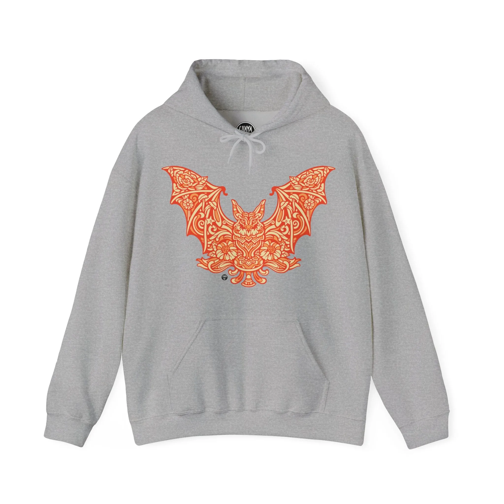 Batshroom Orange | Heavy Hooded Sweatshirt by Chaya Av