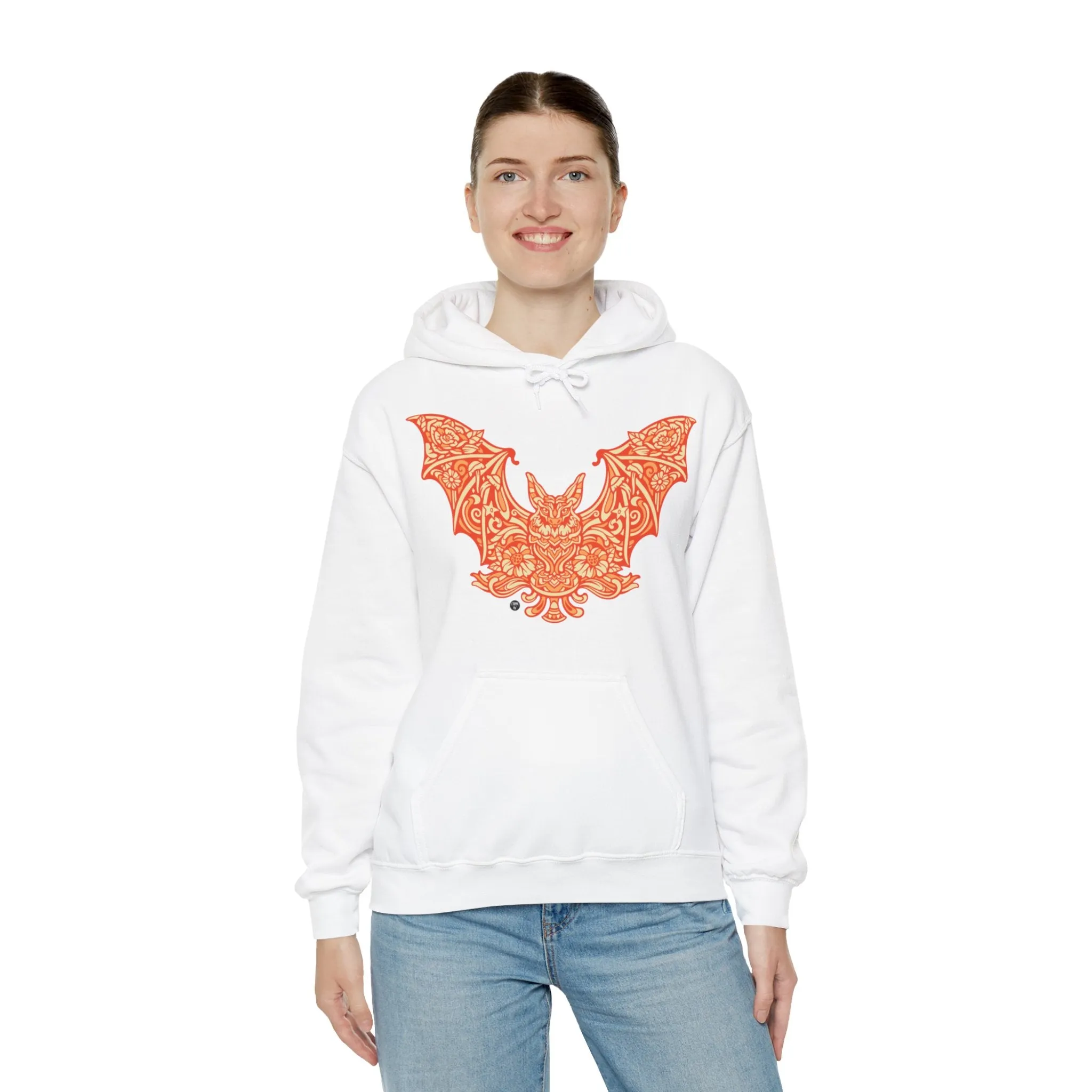 Batshroom Orange | Heavy Hooded Sweatshirt by Chaya Av