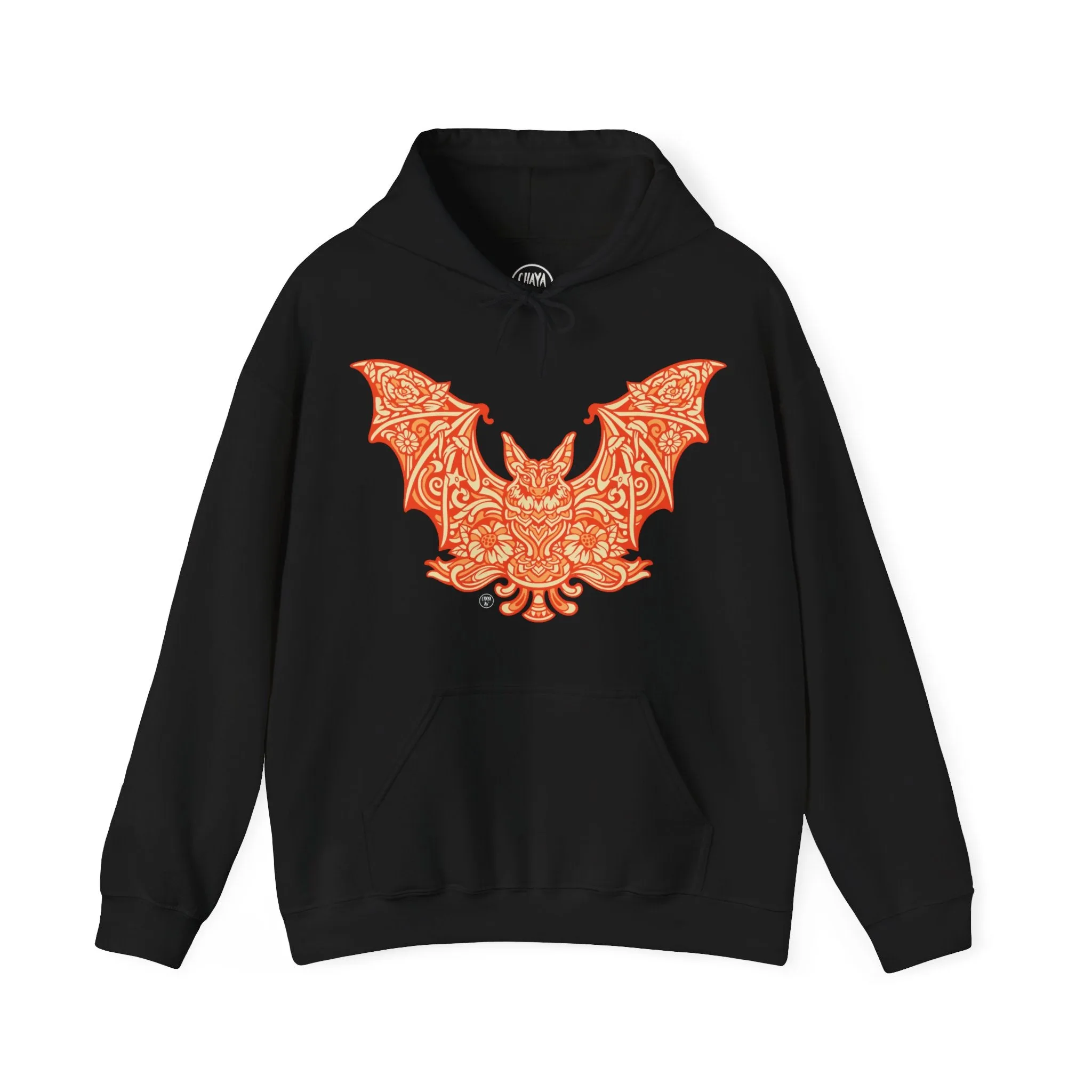 Batshroom Orange | Heavy Hooded Sweatshirt by Chaya Av