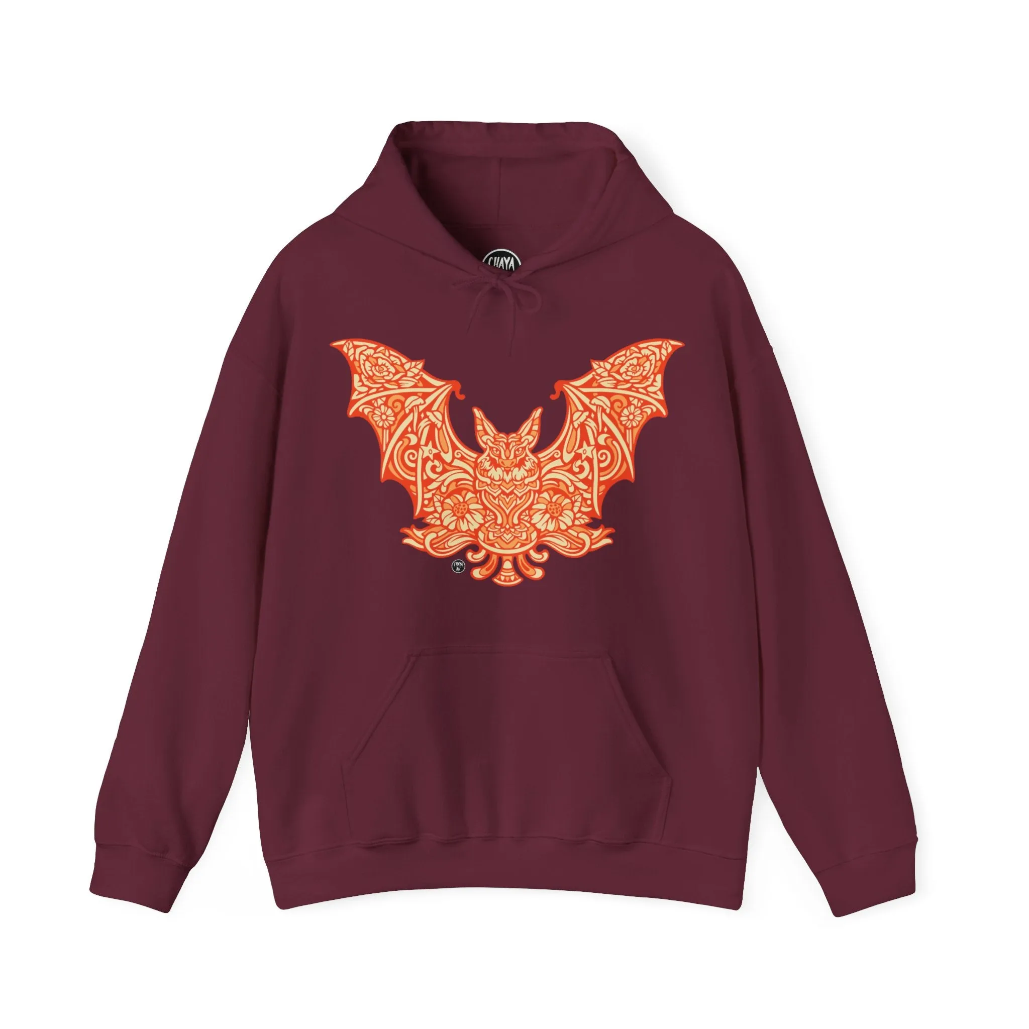 Batshroom Orange | Heavy Hooded Sweatshirt by Chaya Av