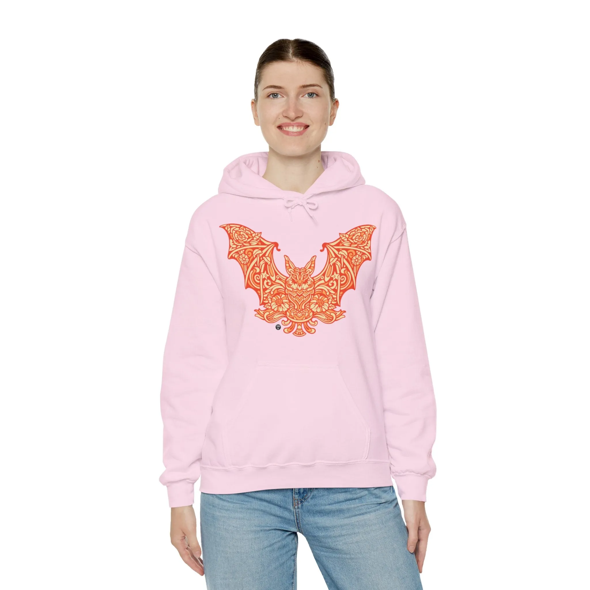 Batshroom Orange | Heavy Hooded Sweatshirt by Chaya Av