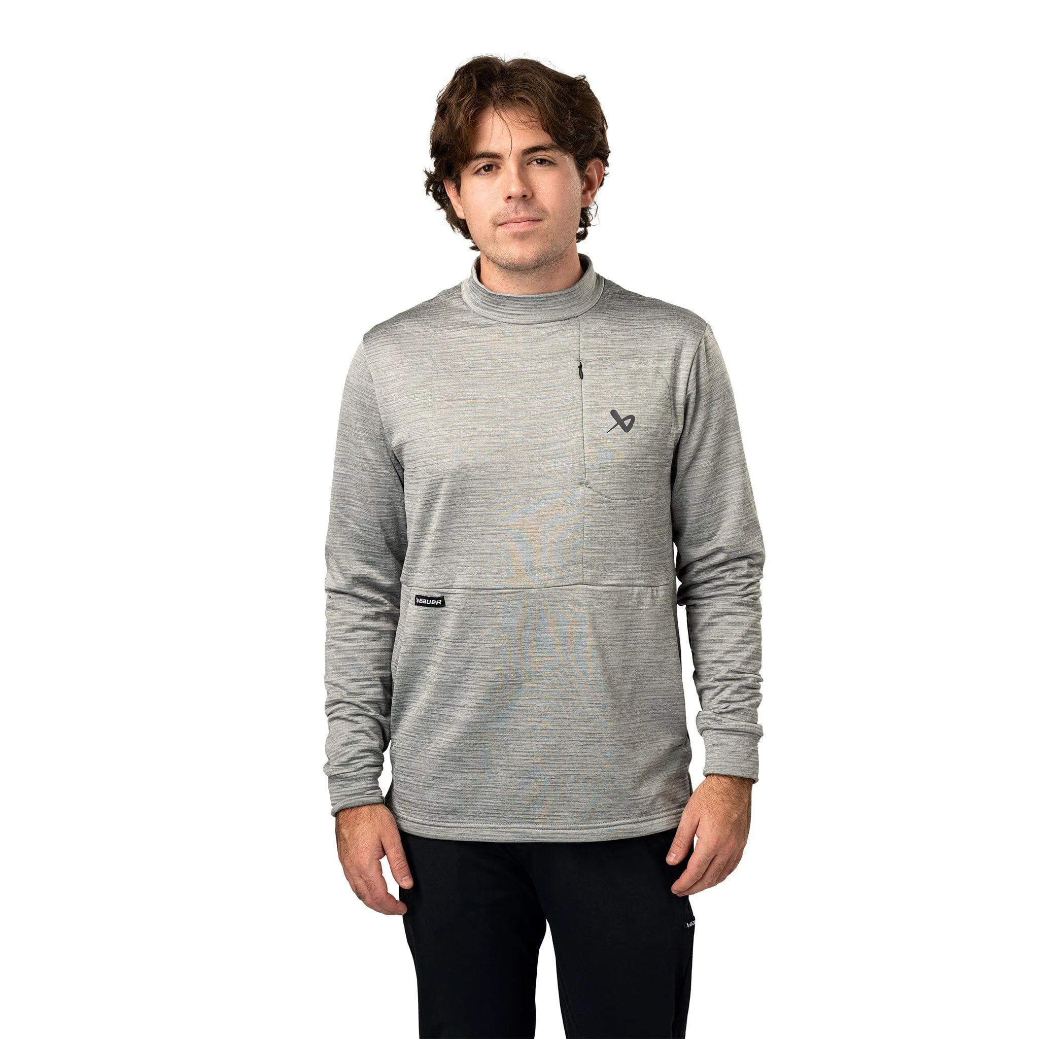 Bauer FLC Mock Neck Long Sleeve - Heather Grey