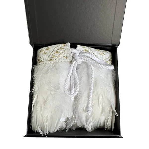 Beautiful White Wedding Korowai Cape
