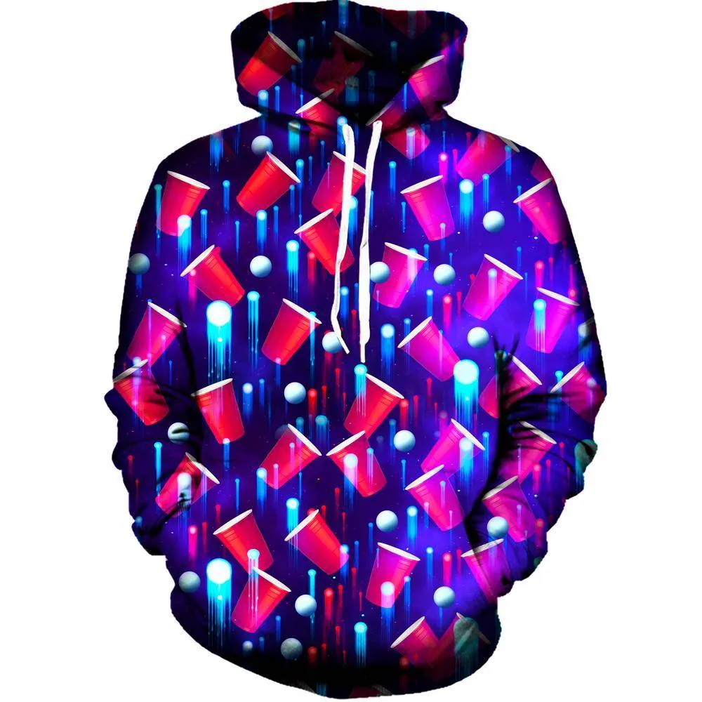 Beer Pong Red White And Blue Hoodie