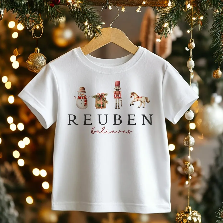 Believe Christmas Personalised Toddler & Kids T Shirt