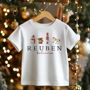Believe Christmas Personalised Toddler & Kids T Shirt