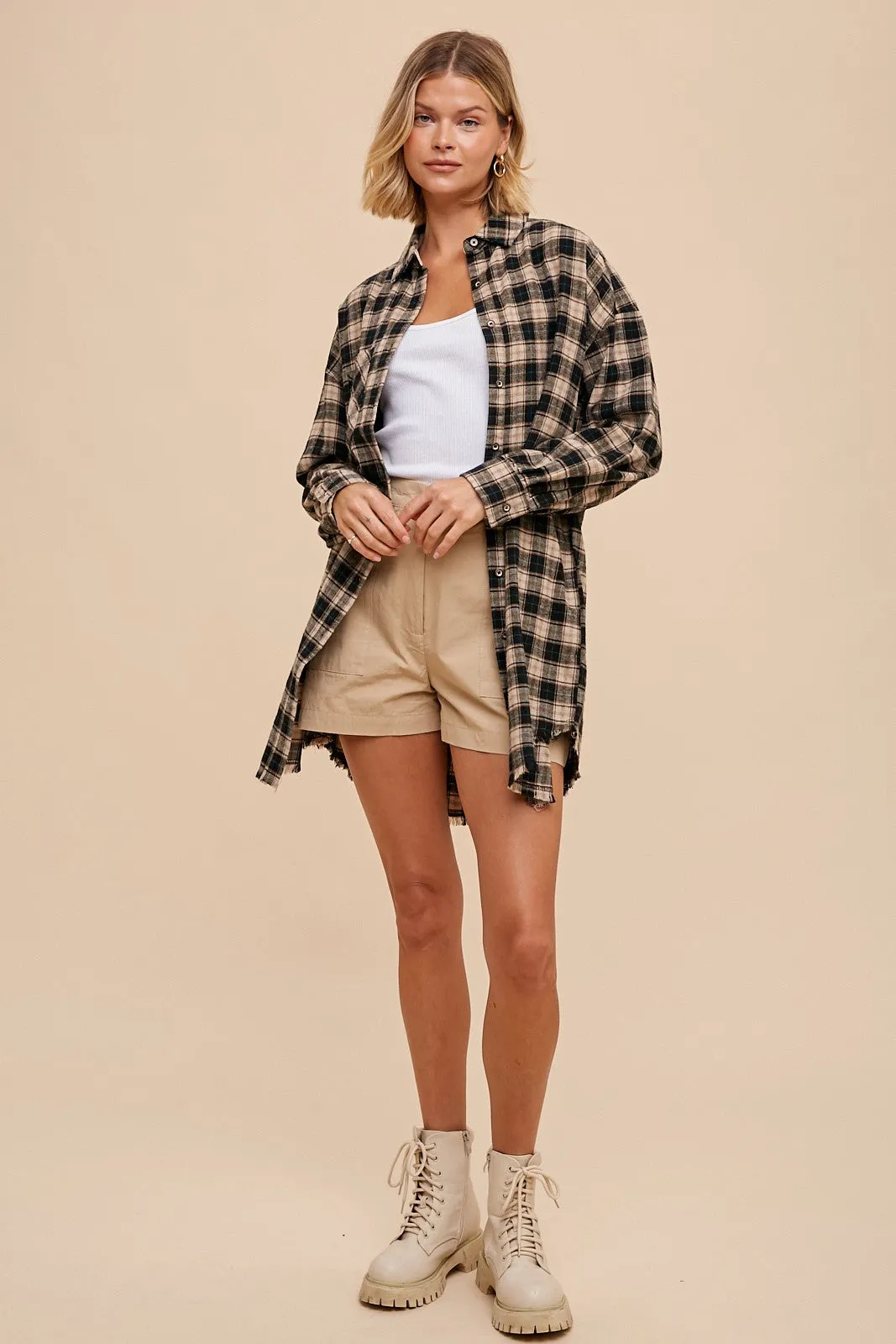 Betty Button Up Plaid Dress