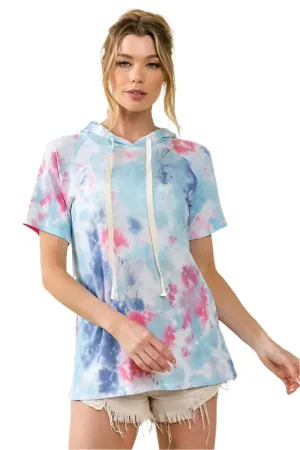 BiBi Tie Dye Terry Hoodie with Drawstring