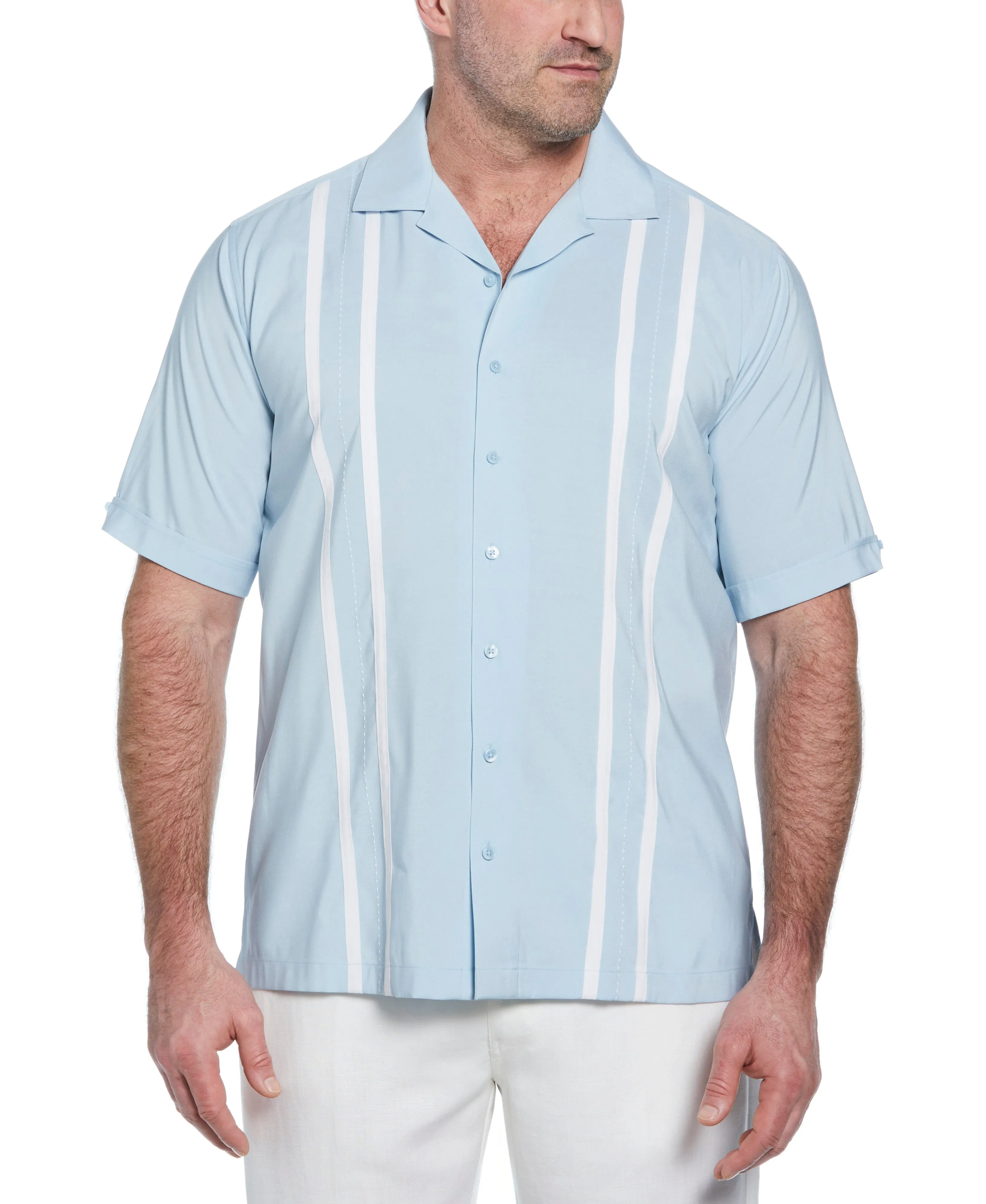 Big & Tall Contrast Panel Camp Collar Shirt