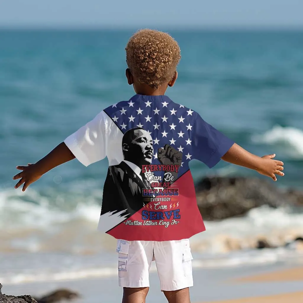 Black Americans Happy MLK Day Kid Hawaiian Shirt Everybody Can Be Great Because Everybody Can Serve LT15