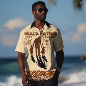 Black Father Hawaiian Shirt African Father with Son and Daughter DT02