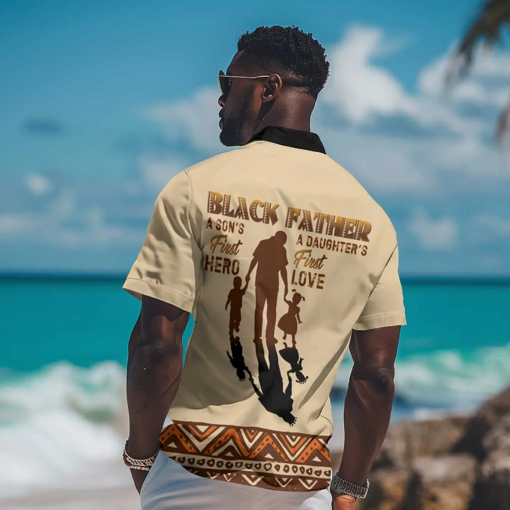 Black Father Hawaiian Shirt African Father with Son and Daughter DT02