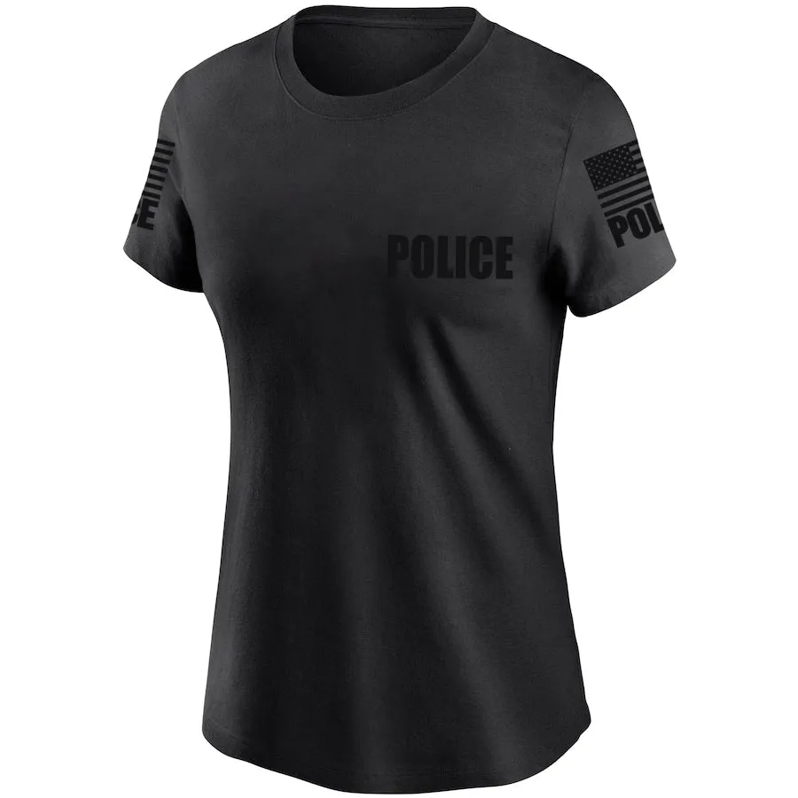 Black Police Women's Shirt - Short Sleeve (Black)