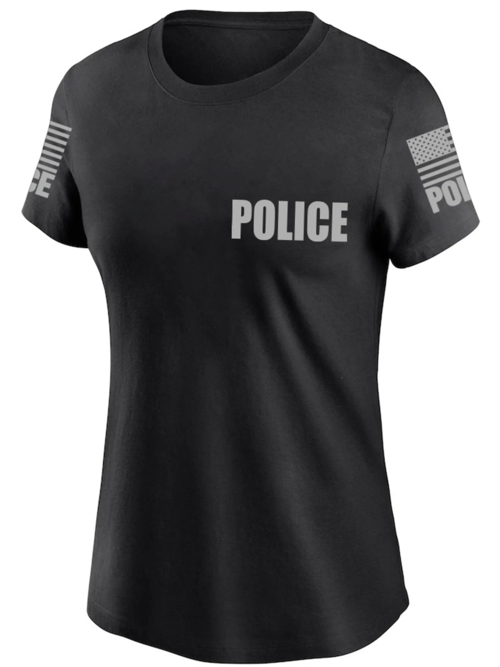 Black Police Women's Shirt - Short Sleeve (Gray)