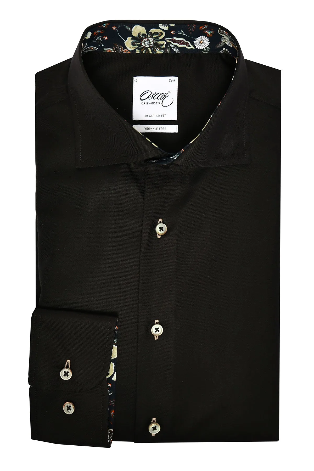 Black regular fit shirt with contrast details