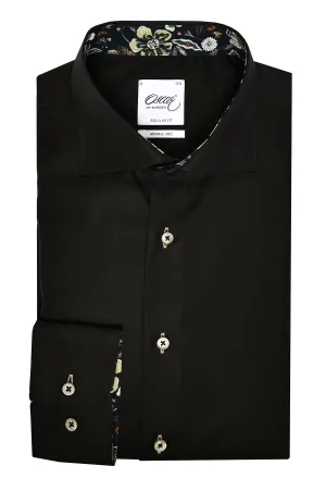 Black regular fit shirt with contrast details