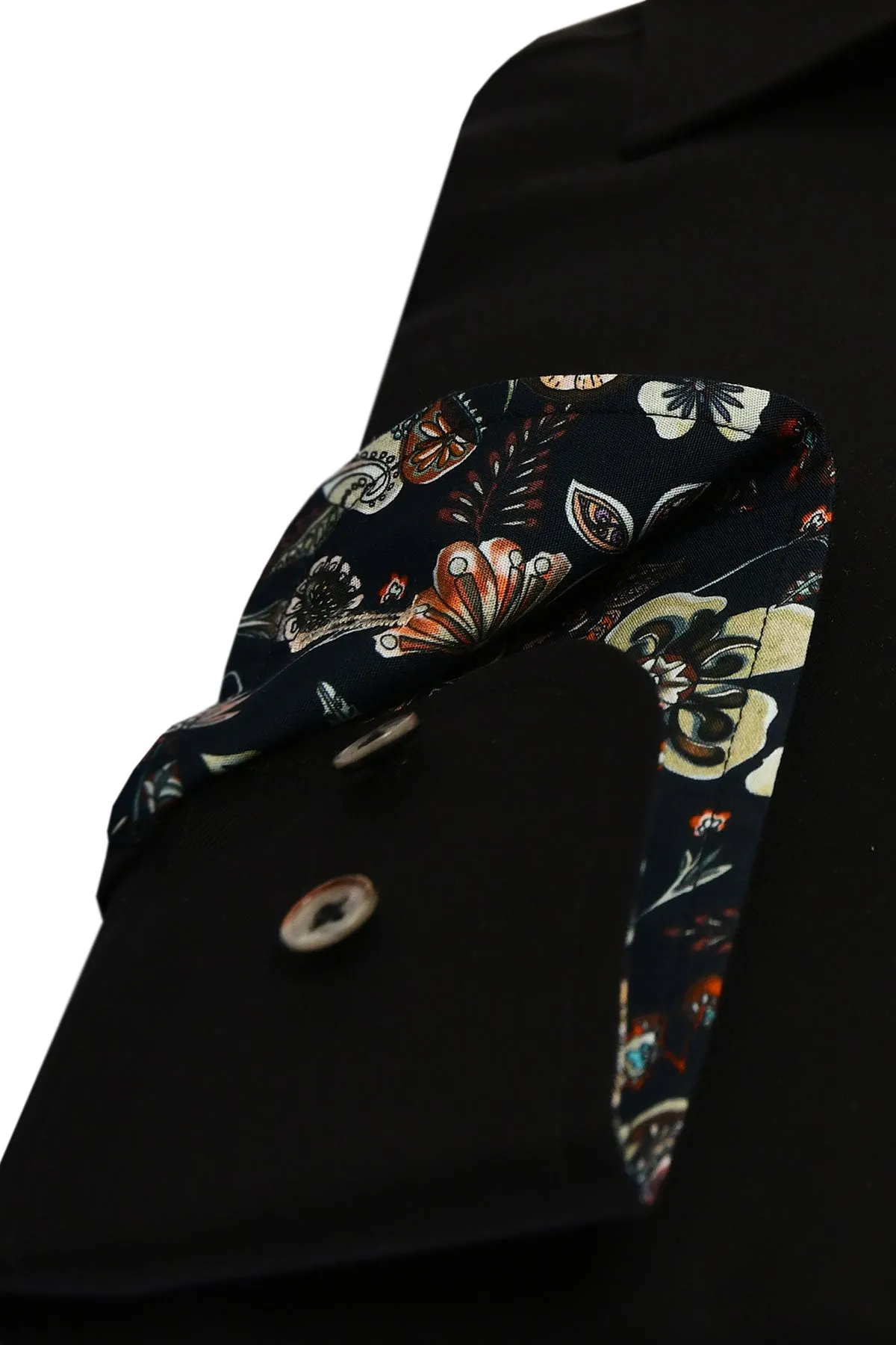 Black regular fit shirt with contrast details