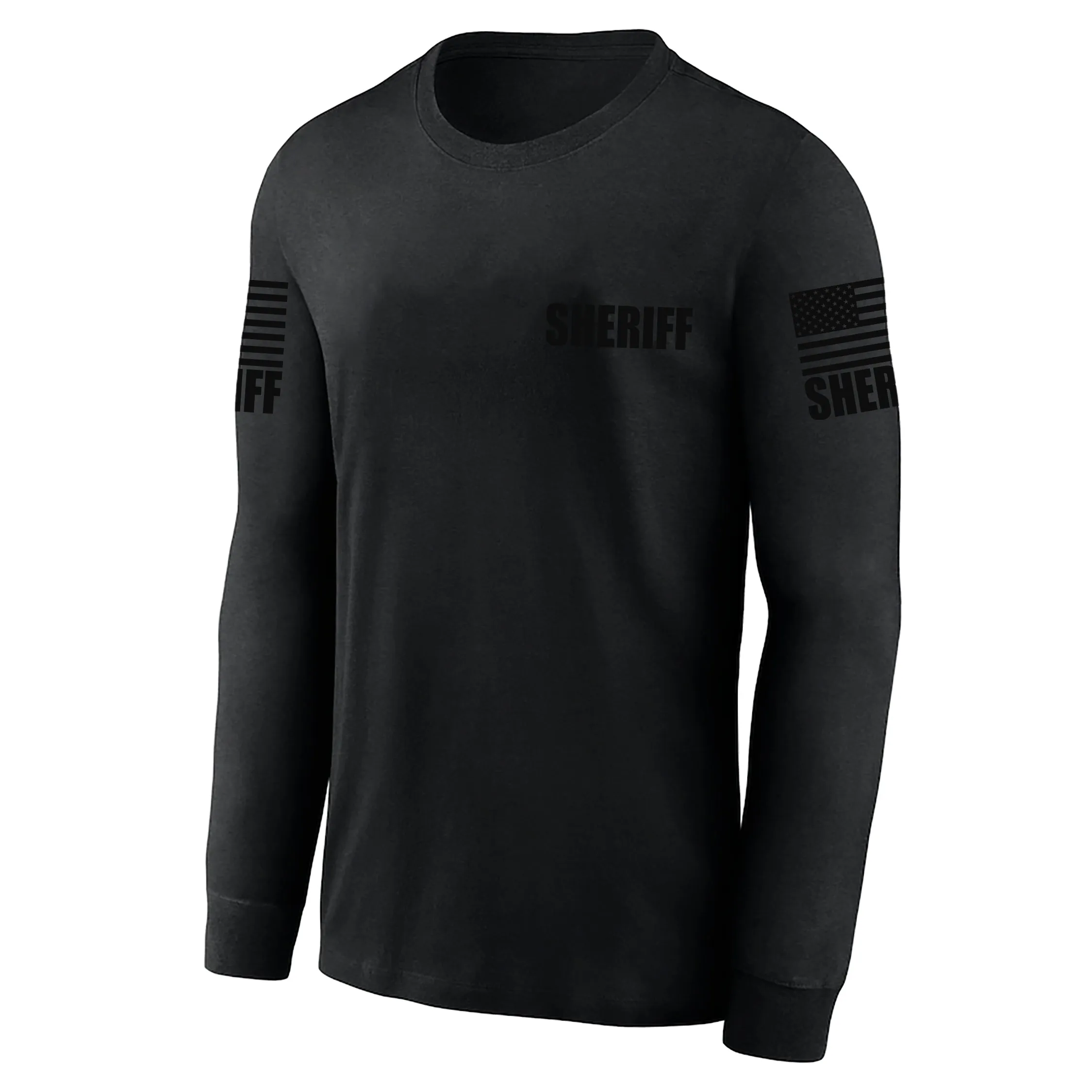 Black Sheriff Men's Shirt - Long Sleeve (Black)