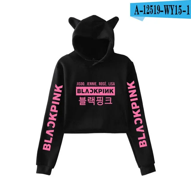 Blackpink harajuku Cat Ear Cap Hoodies