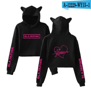 Blackpink harajuku Cat Ear Cap Hoodies