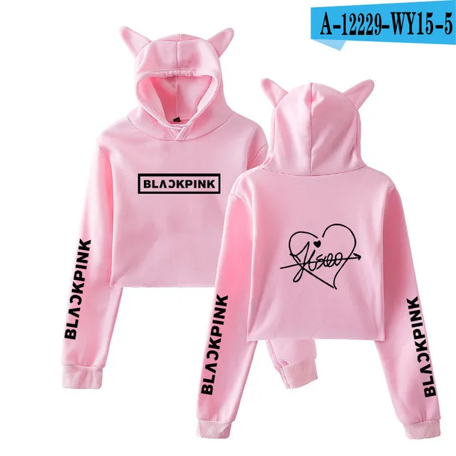Blackpink harajuku Cat Ear Cap Hoodies