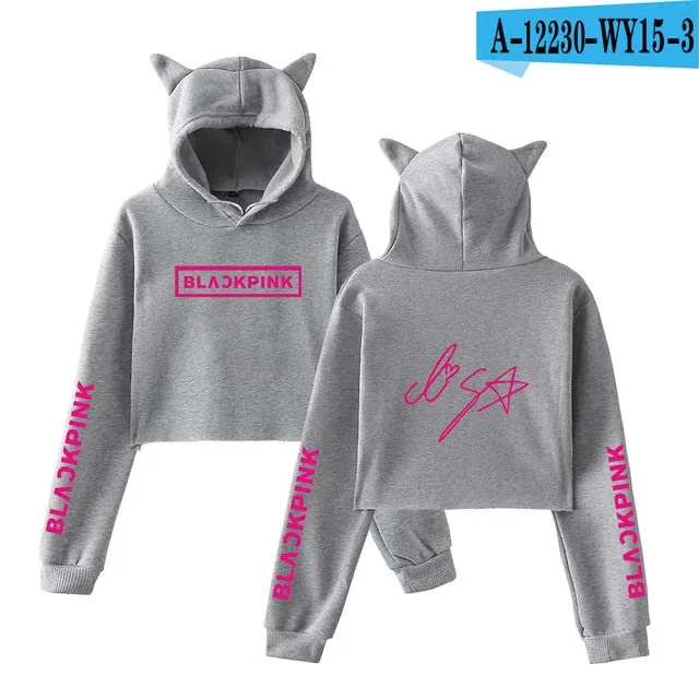 Blackpink harajuku Cat Ear Cap Hoodies