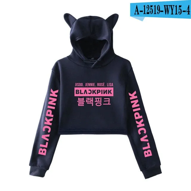 Blackpink harajuku Cat Ear Cap Hoodies