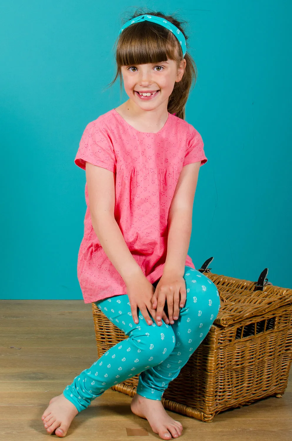 Block Print Geo Green Leggings