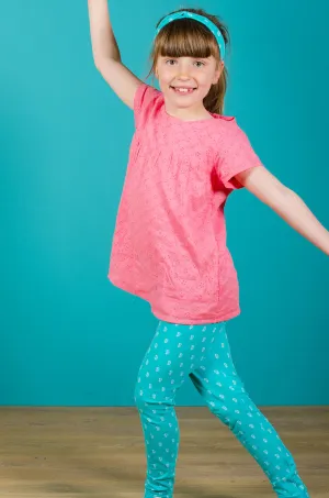 Block Print Geo Green Leggings