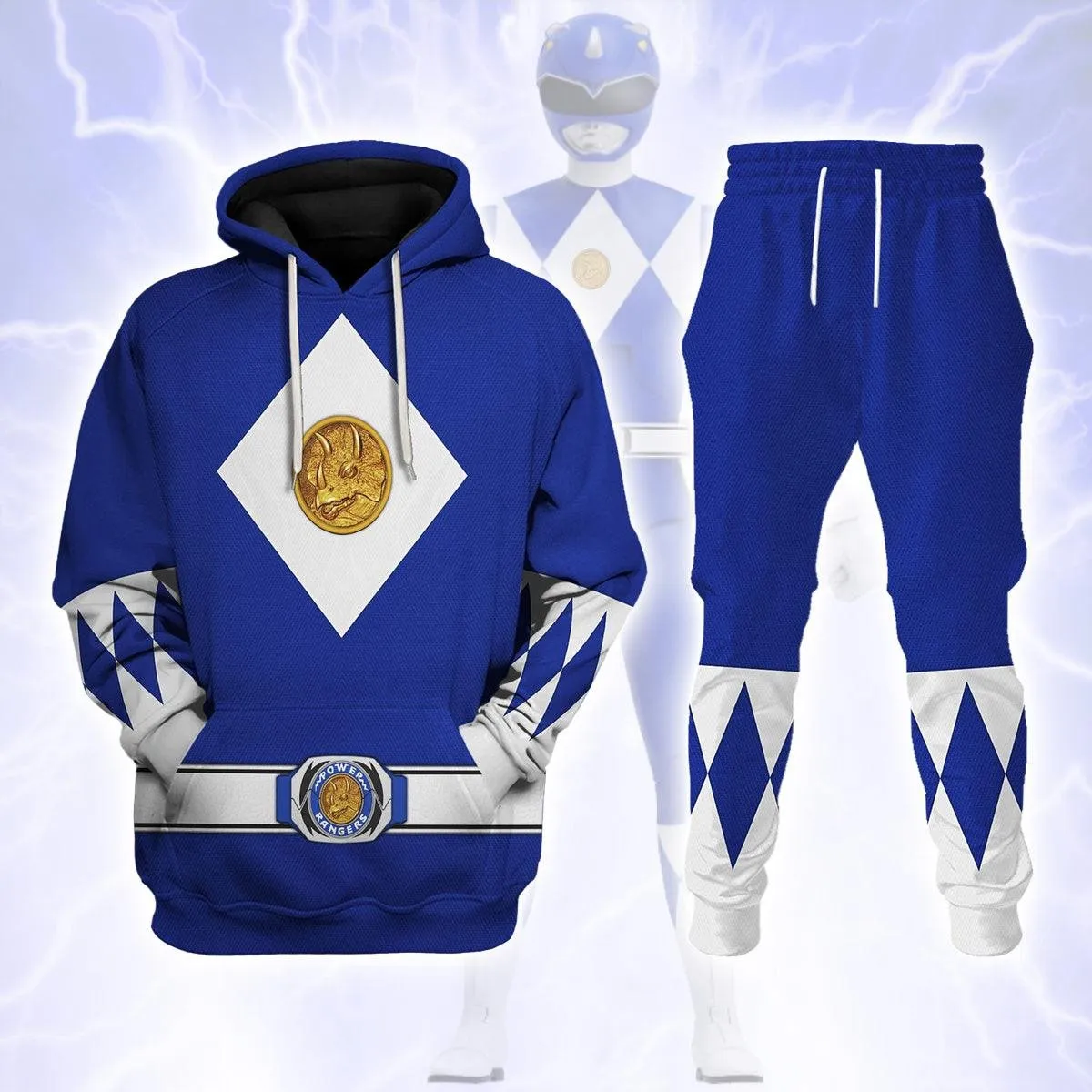 Blue Ranger Mighty Morphin The Movie (1995) Hoodies Sweatshirt T-shirt Hawaiian PRHS86 HSQT4321