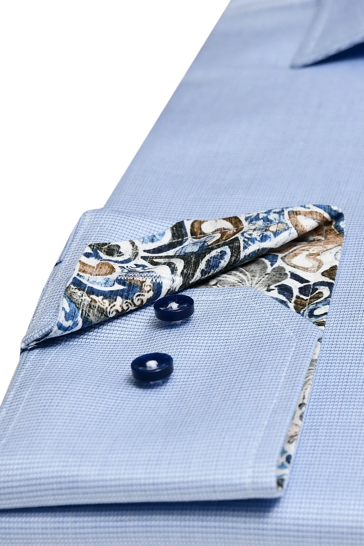 Blue regular fit shirt with contrast details