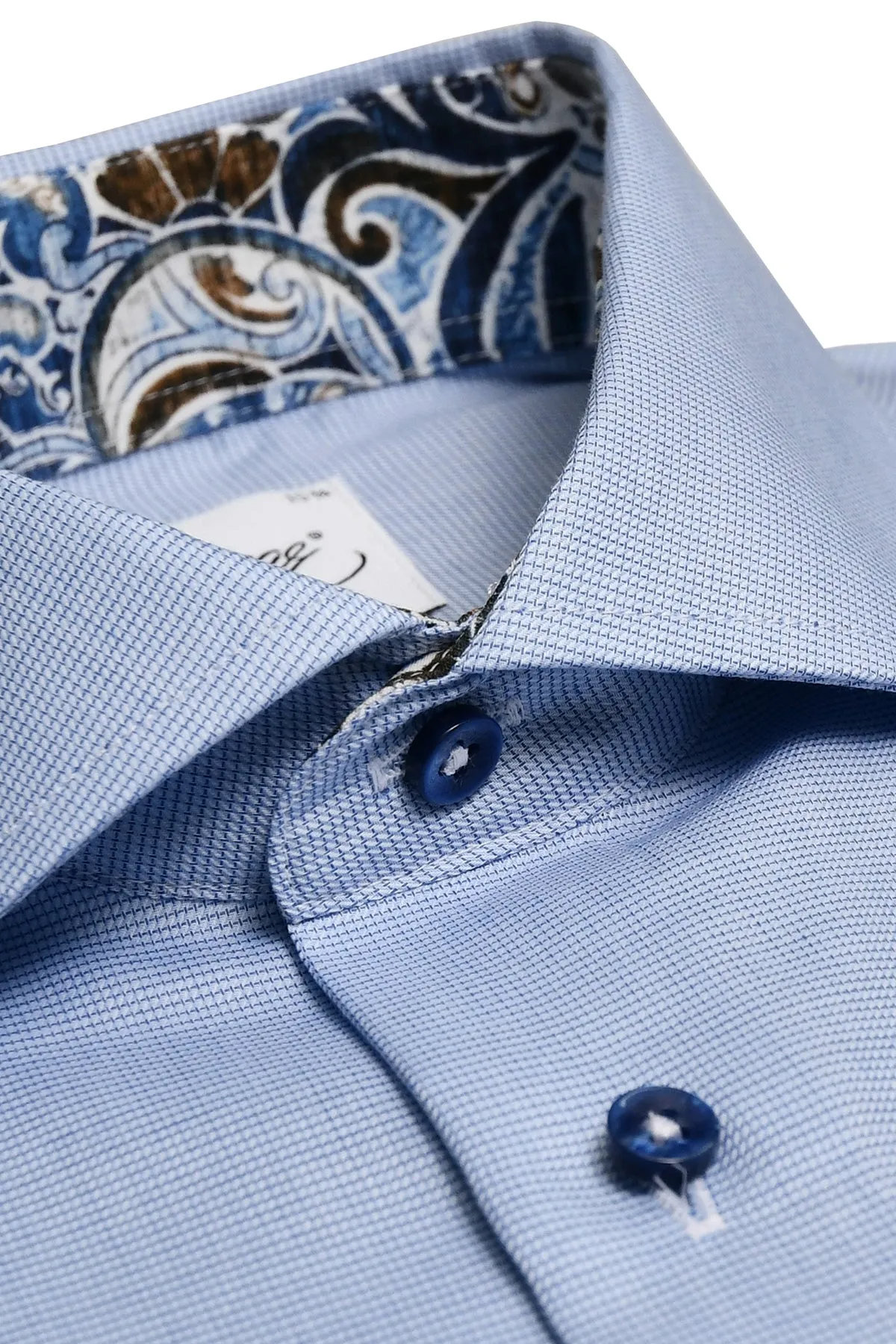 Blue regular fit shirt with contrast details